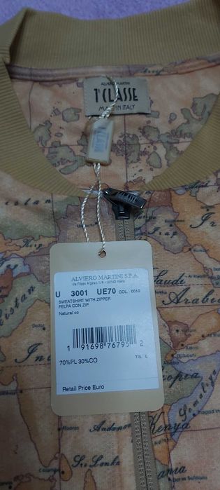 Bluza cu maneca lunga si fermoar Alviero Martini Imprimeu Geografic