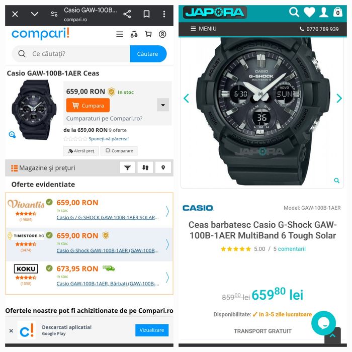 Casio G Shock GAW 100B Solar