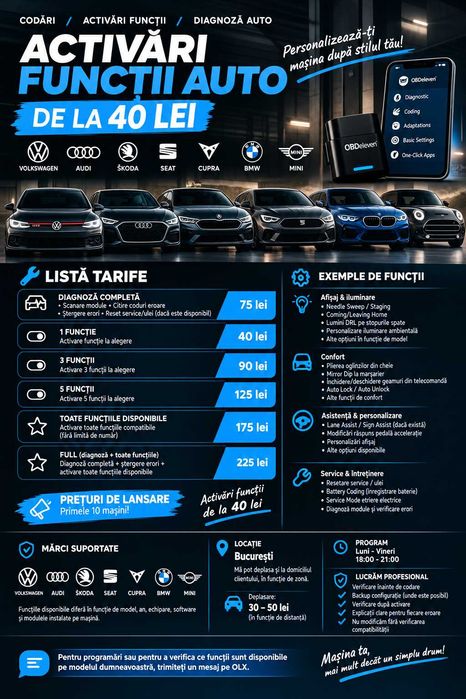Codari Auto VAG BMW | Activari Functii | Diagnoza