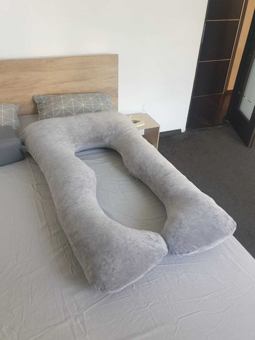 Perna alaptare 3 in 1 Bebeke Velvet gri