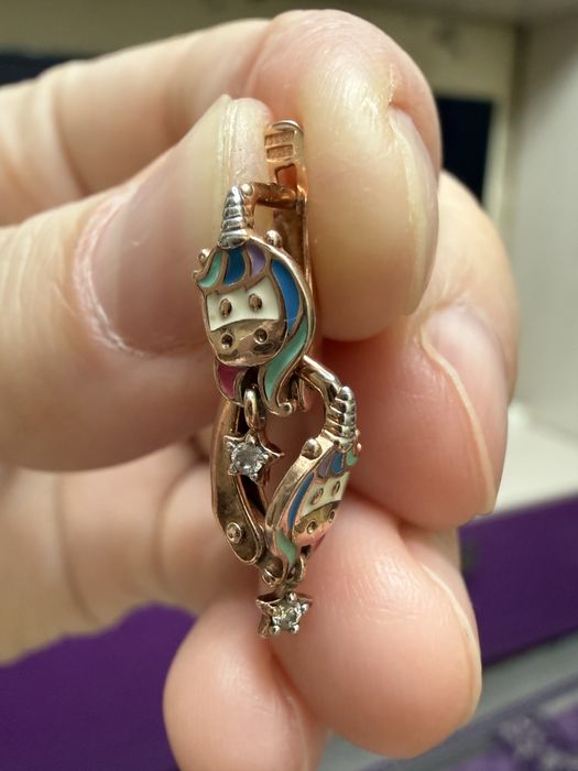 Серьги детские серебро в золочении