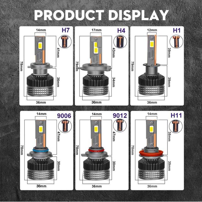 LED крушка H7, бял 6000К