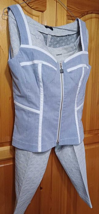 Разкошен Костюм 3 Части на OLTE Италия-Сако+Панталон+Бюстие!НОВИ!