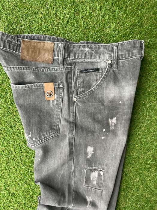 Мъжки дънки : PHILIPP PLEIN Illegal Fight Club Straight Cut Jeans 32