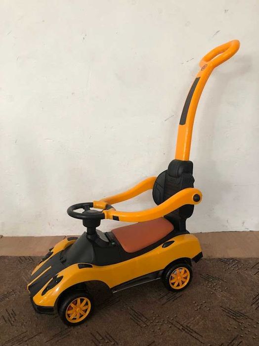 Masinuta copii si bebe, 3in1, cu melodii, maner de impins pentru parinti, bara de protectie, design modern si copertina