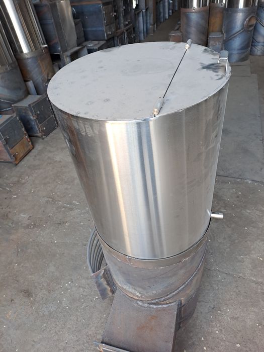 Печка для бани  с нержавеющим боком