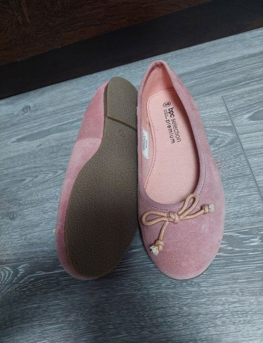 Balerini deosebiti, pantofi, opincuțe 38 roz pudra din piele întoarsă