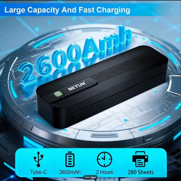 Преносим термален принтер NETUM – без мастило