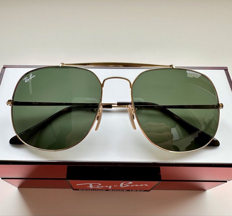 Ray Ban RB3561 Gold Green G15 Aviator 57-17 като нови