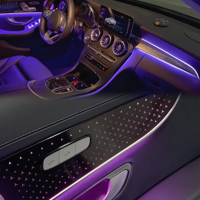 Kit Lumini Ambientale Premium Dedicate Mercedes Clasa C W206 Trimuri Stelute 30 Piese
