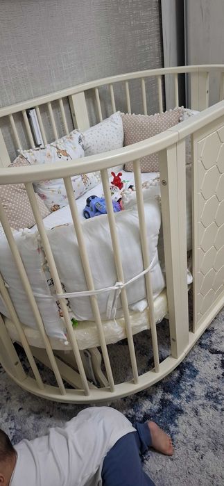 Детский манеж бежевый