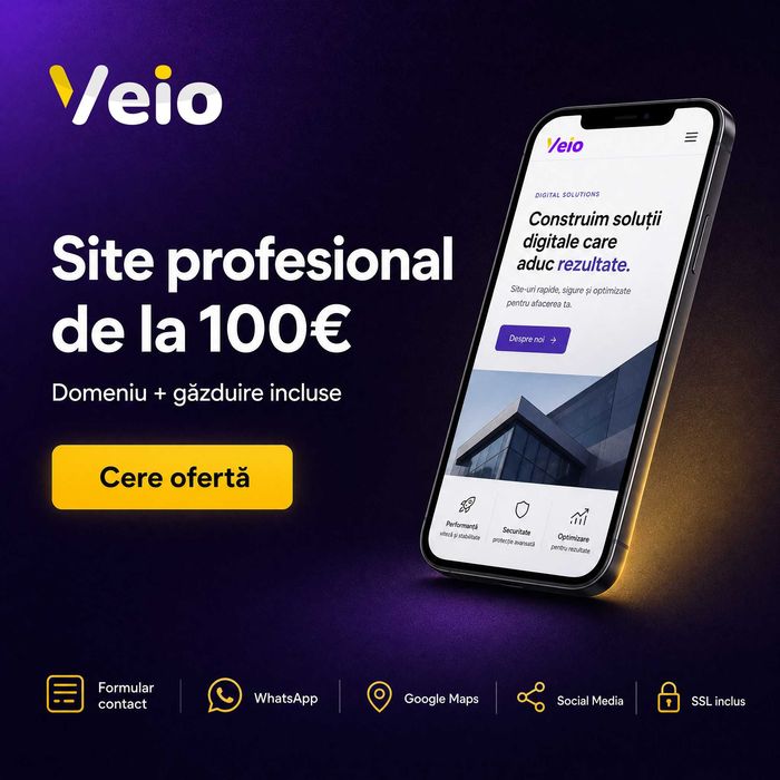 Creare Site Firma de la 100€ | Livrare 1-3 zile | Web Design