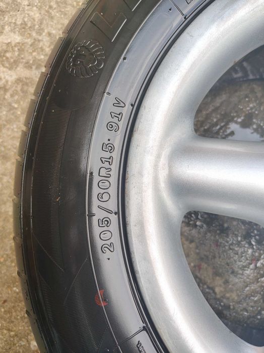 Jante Aliaj Platin 5x112 R15 + cauciucuri vara VW SEAT SKODA AUDI