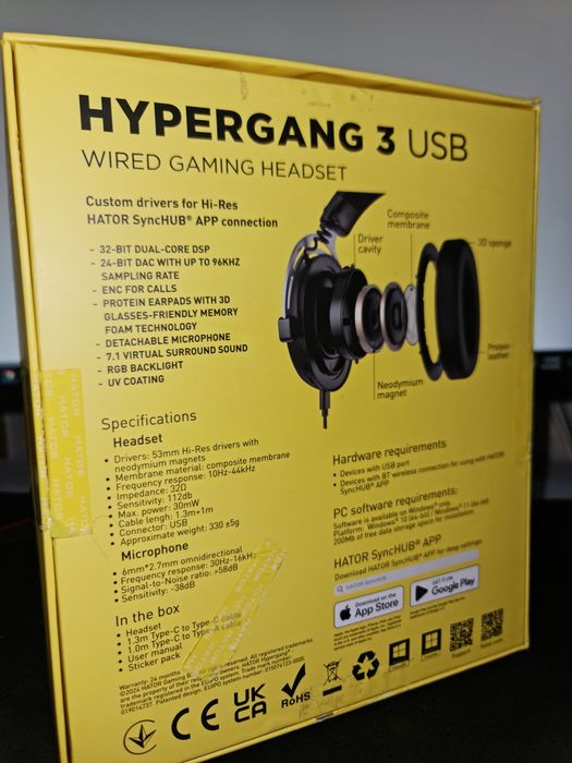 Геймърски Слушалки Hator Hypergang 3 7.1 surround  за Игри и Музика