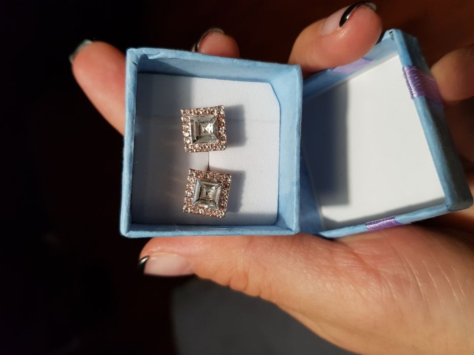 Обеци rose gold по модел на Pandora