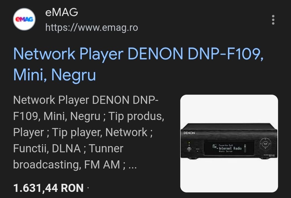 DENON DNP-F109*Audio Player*Music Server*Streamer*Internet Radio*DAC*