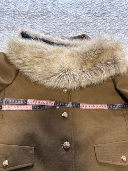 Palton Zara dama maro cu guler blana Manteco marime L elegant