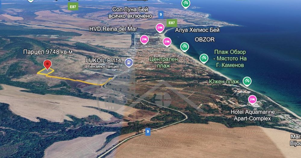 Парцел в Обзор с морска панорама