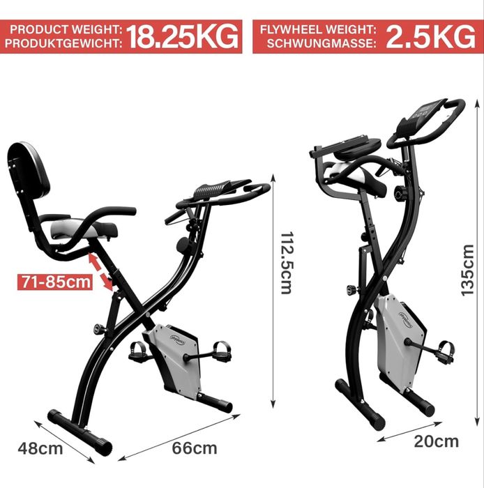 Сгъваем велоергометър Physionics® с LCD дисплей,