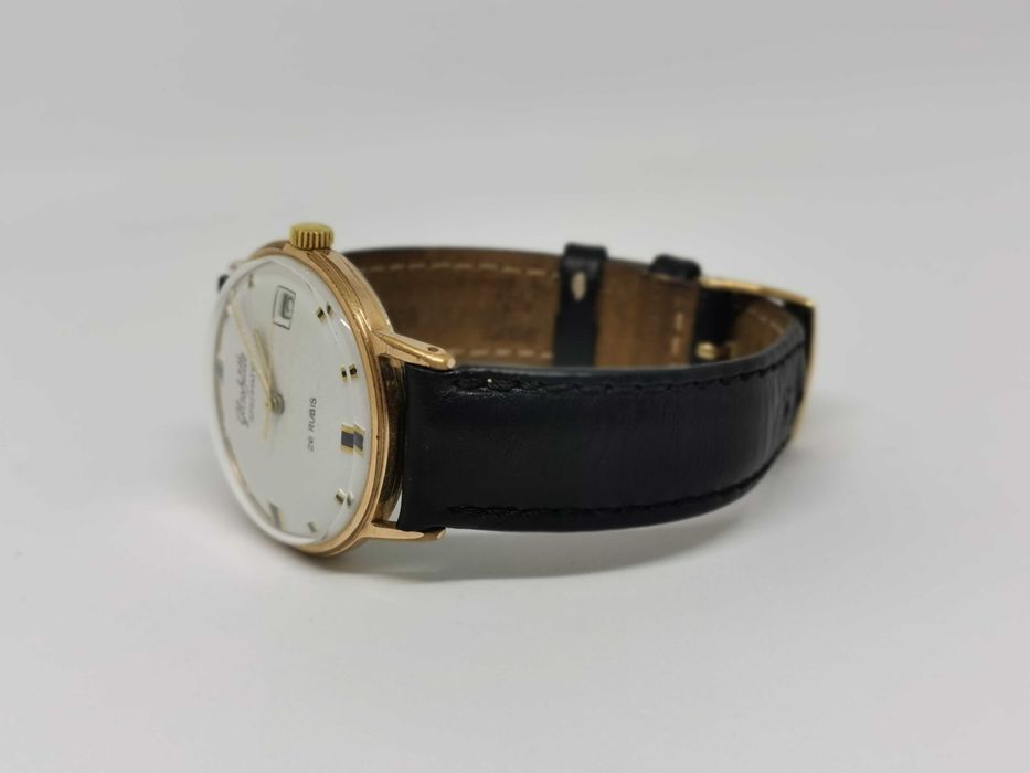 Glashutte Spezimatic 26 Rubis date Made Germany placat aur 20 microni