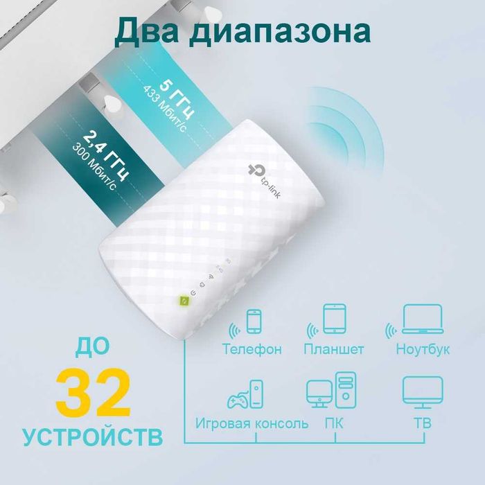 TP-Link RE200/20/30 AC750 с поддержкой Mesh Усилитель сигнала Wi‑Fi+