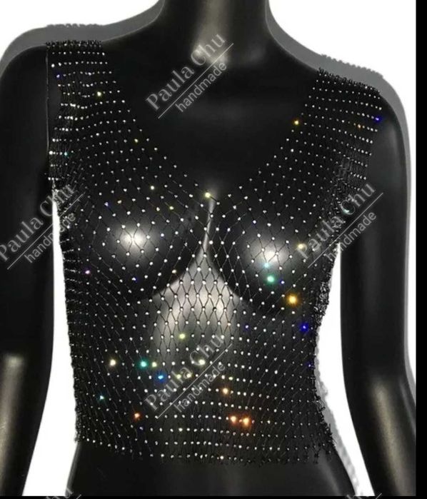 Рокля мрежа с камъни (без ръкав)