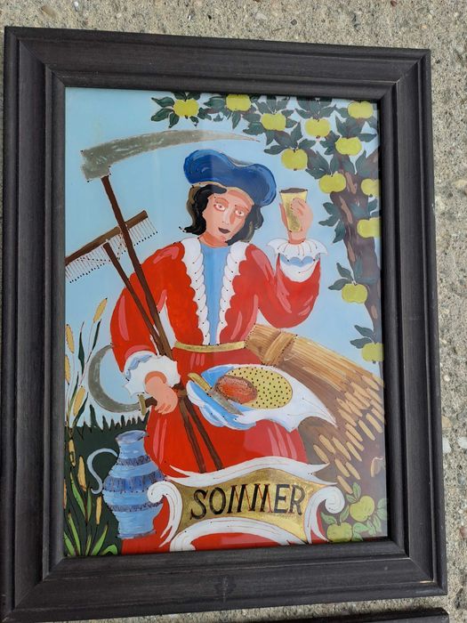 set anotimpurile pictura pe sticla 27/36 cm