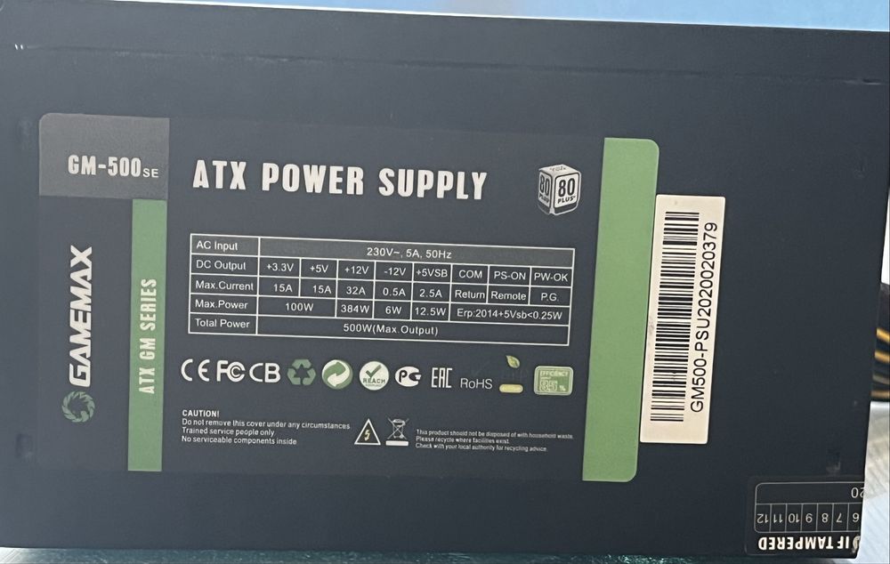 Блок питание 500w 80plus