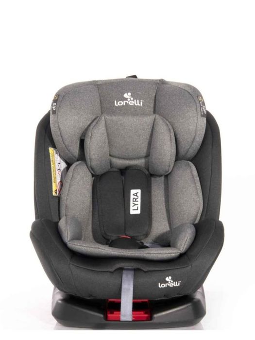 Scaun auto ISOFIX Lorelli Lyra, 0-36 Kg, rotativ 360 grade, Negru/Gri