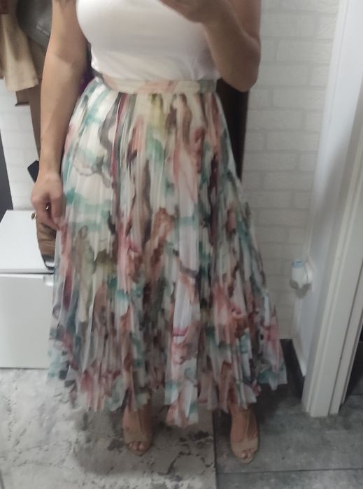 Fustă plisată multicolor H&M