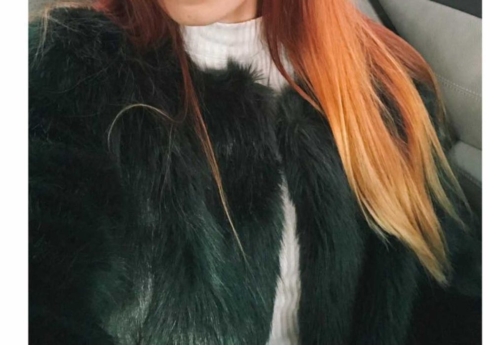 [Bershka] Тъмно зелено Пухено Сако/Палто