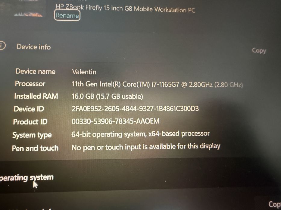 HP zBook 16” i7 16GB 1TB SSD