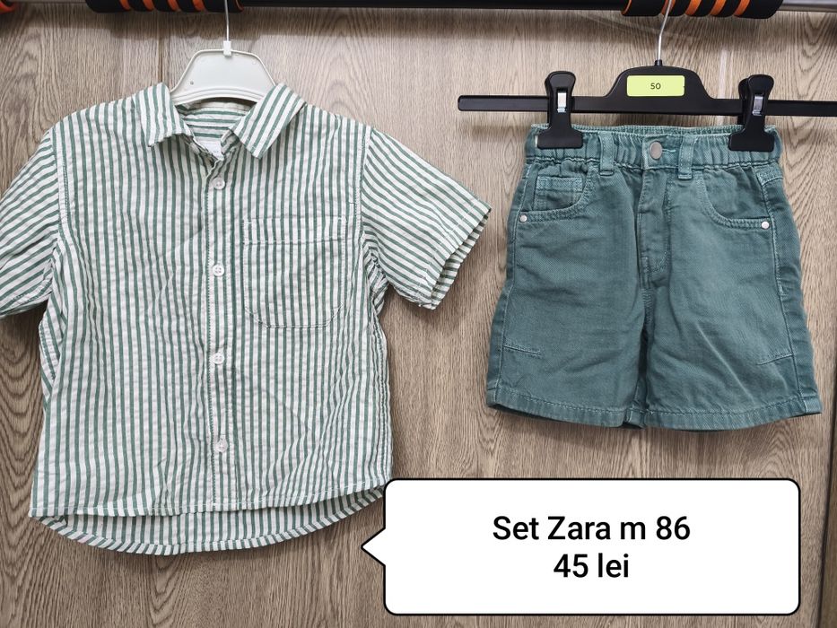 Pantaloni băieți scurți și cămașă Zara m 86