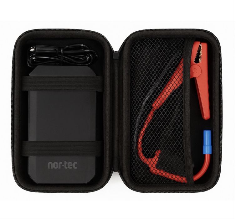 Dispozitiv multifunctional Nor-Tec, starter auto, power bank 7200 mAh, portabil, lanterna LED, husa inclusa