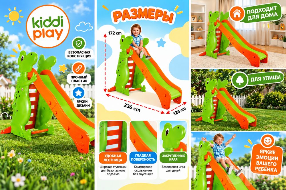 Большая детская горка Kiddi Play — новая, в наличии 2 шт