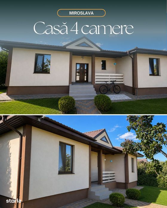 Casă cu 4 camere, curte 430 mp și acces asfaltat