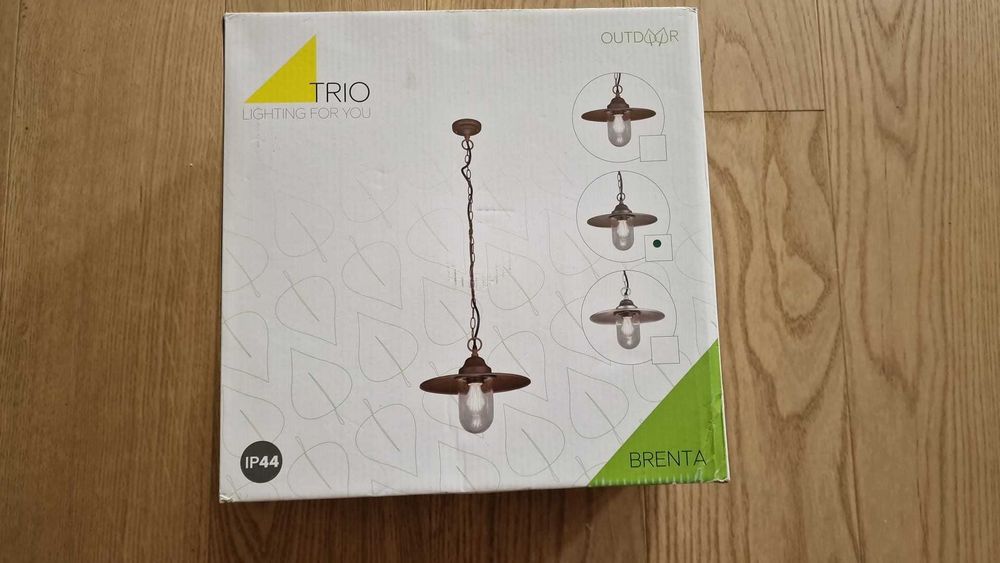 Pendul exterior Trio BRENTA metal, sticla, antracit, transparent, E27