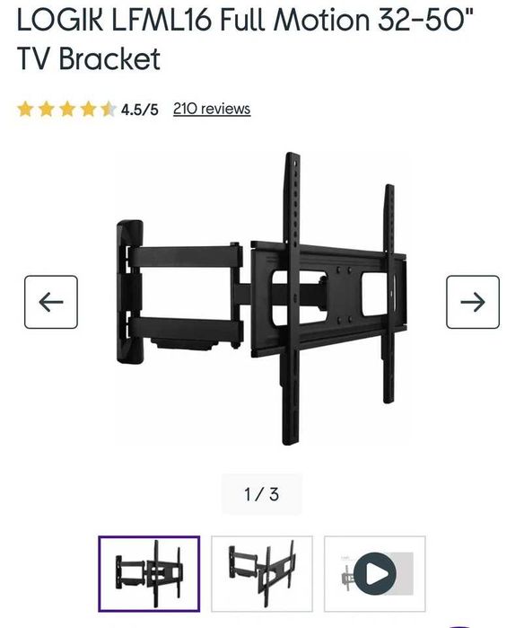 ТВ стойка Logik Full Motion TV Wall Bracket 32-50"