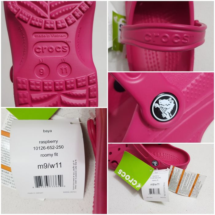 Saboti Crocs Baya Raspberry Roomy Fit noi, sandale unisex plaja, vară, Nr. 42 - 43 EU (M9 - W11) unisex