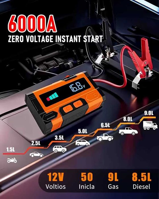 Jump Starter (бичѐ) - 12V/6000А бустер за подаване на ток и Power Bank