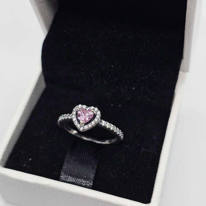 Inel Pandora Inimă Roz - Argint 925, in cutie