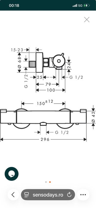 Baterie dus Grohe si Handsgrohe cu termostat noi Germania