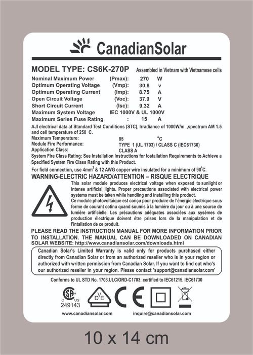 Panouri Solare Panou Solar Policristalin 270W Fotovoltaice 24v Second