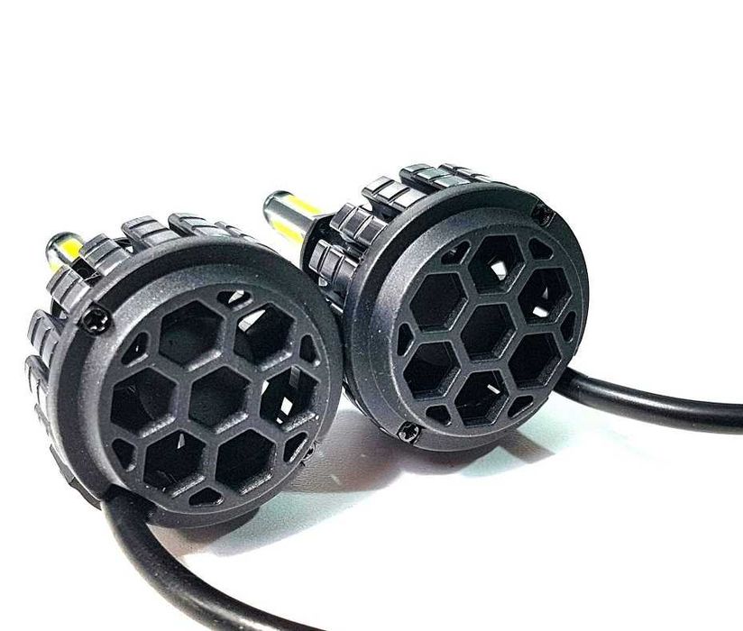 Set 2 buc led becuri H8/H9/H11 6 fete 55W 6000K 360° 9-30V 5200 lm