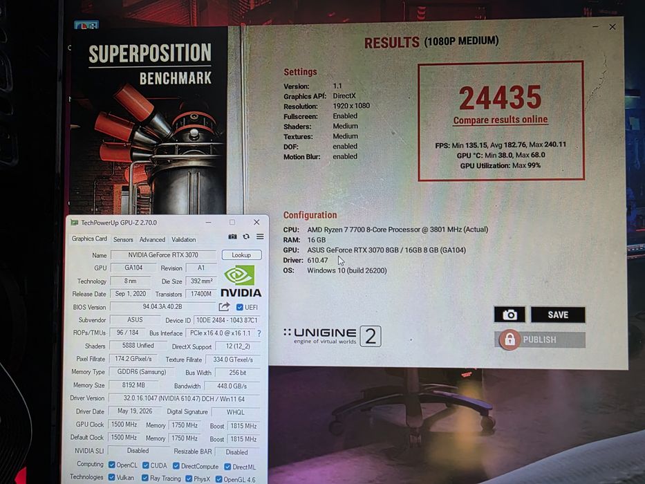 RTX 3070 8Gb Asus Tuf Gaming