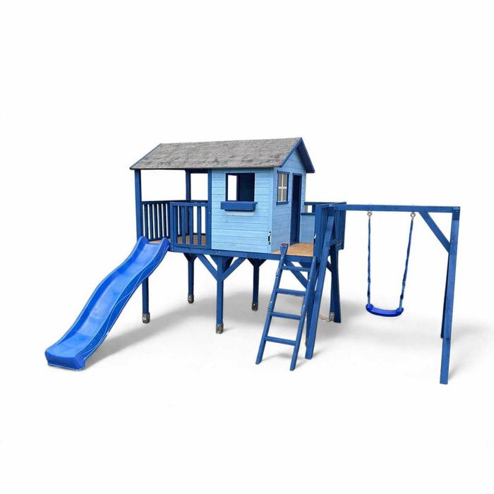 Complex de joaca pentru copii cu leagan si tobogan