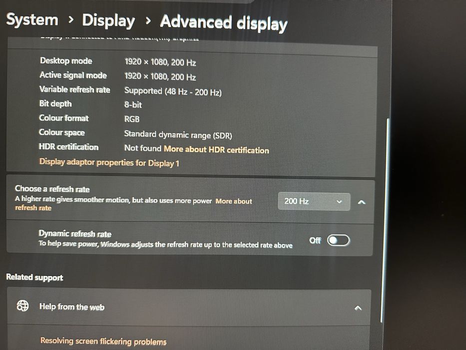 Monitor Gaming Dell 200hz 27inch 1ms FHD