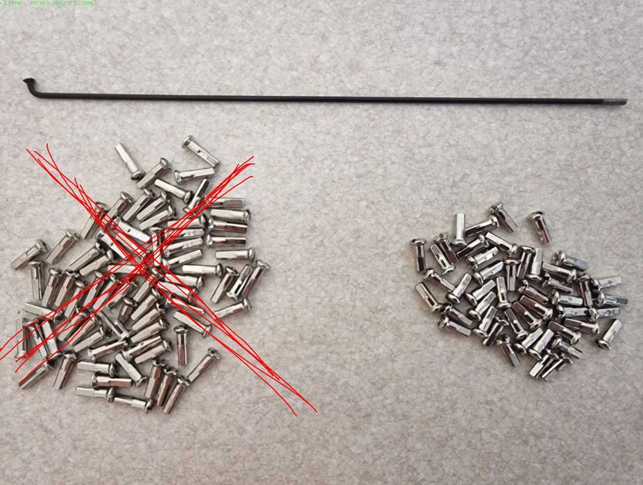 Латунные ниппели для спиц велосипеда толщиной 2,3мм (13G)