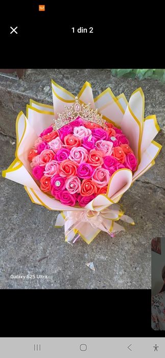 Buchet trandafiri din săpun Pink rose