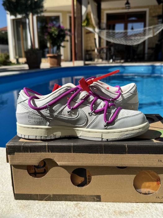Nike Dunk Low Off-White Lot 45 Кецове 38.5 EUR + Кутия